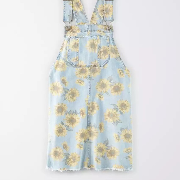American Eagle Outfitters | Dresses | American Eagle Denim Overall  Sunflower Dress Size Small | Poshmark